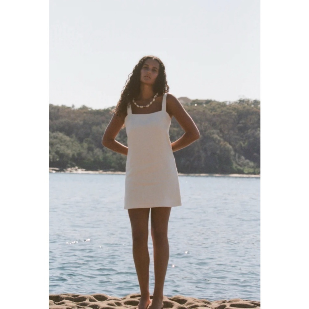W by Worth White Cotton Square Neck‎ Dress